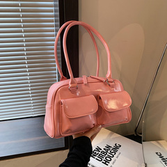 蝴蝶結辣妹腋下包包女2024新款手提包單肩休閒保齡球枕頭包通勤包