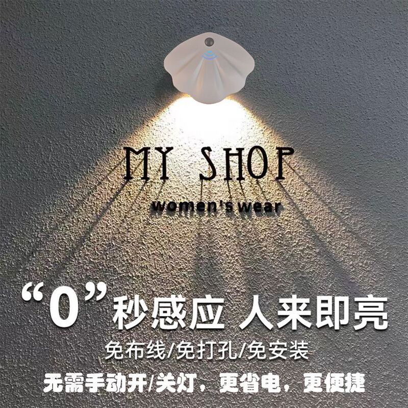 Wireless Sensor Wall Light with Automatic Magnetic Attachment for Entryway, Door Number, Hallway, No Drilling Required, Rechargeable Spotlight