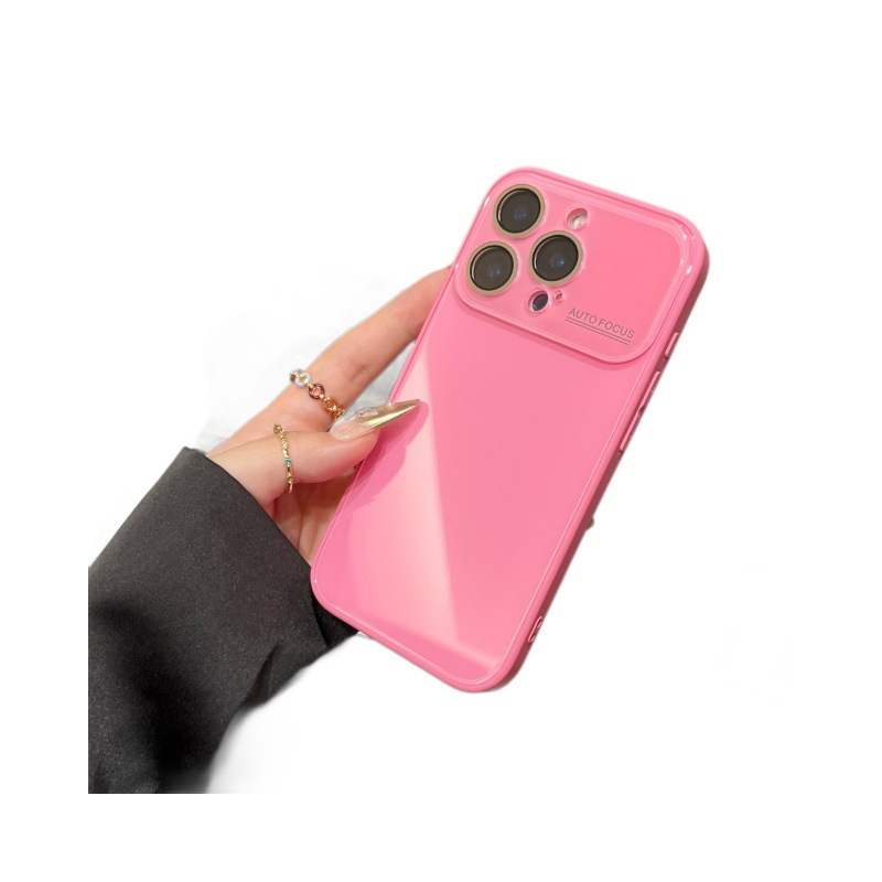 简约韩系大视窗玻璃壳适用iPhone16pro max苹果17手机壳14/15全包|undefined