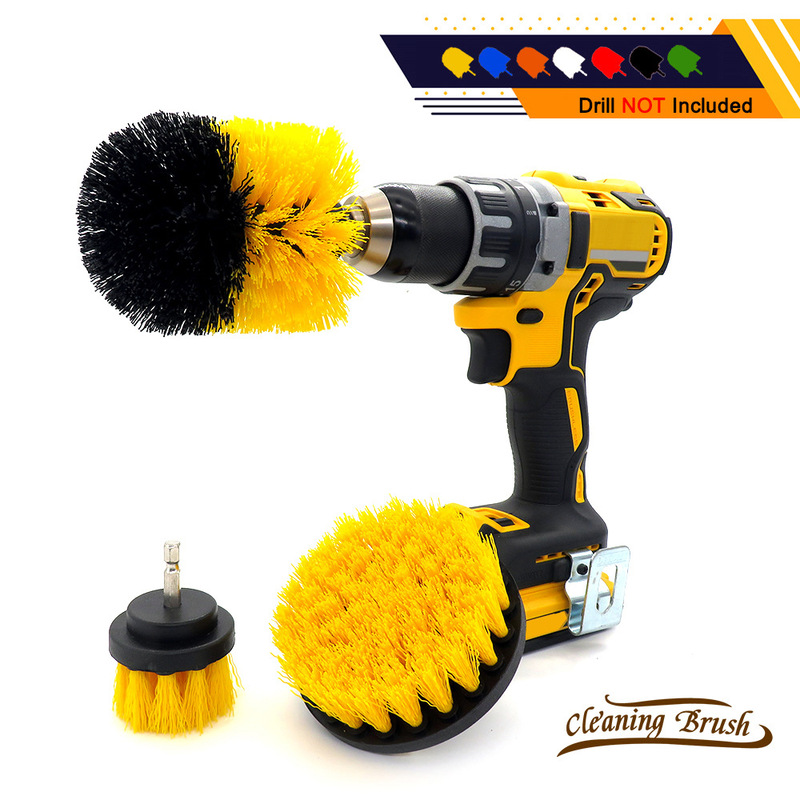 Electric drill brush 3-piece set 2 inch 3.5 inch 4 inch brush details brush household electric cleaning brush car wash brush electric drill brush head