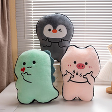 卡通少女搞怪小动物抱枕可爱猪猪玩偶沙发毛绒玩具靠枕办公室靠垫