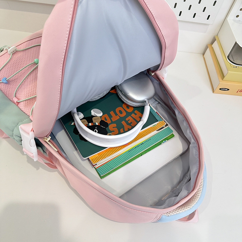 Mochila escolar japonesa hermosa bolsas de dolor de estudiantes de alto valor de la moda dulce mochila de la escuela secundaria color contrastante mochila universitaria