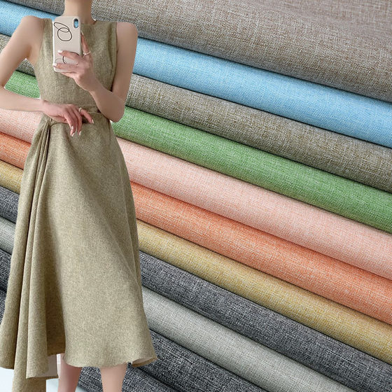 Spring and summer two-color imitation cotton and linen polyester fabric shirt style technician uniform tooling fabric background cloth