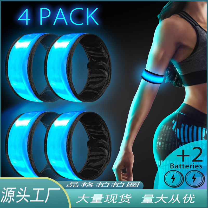Outdoor Led Luminous Snap Ring Luminous Bracelet Wrist Strap Night Running Outdoor Cycling Safety Signal Light Wholesale