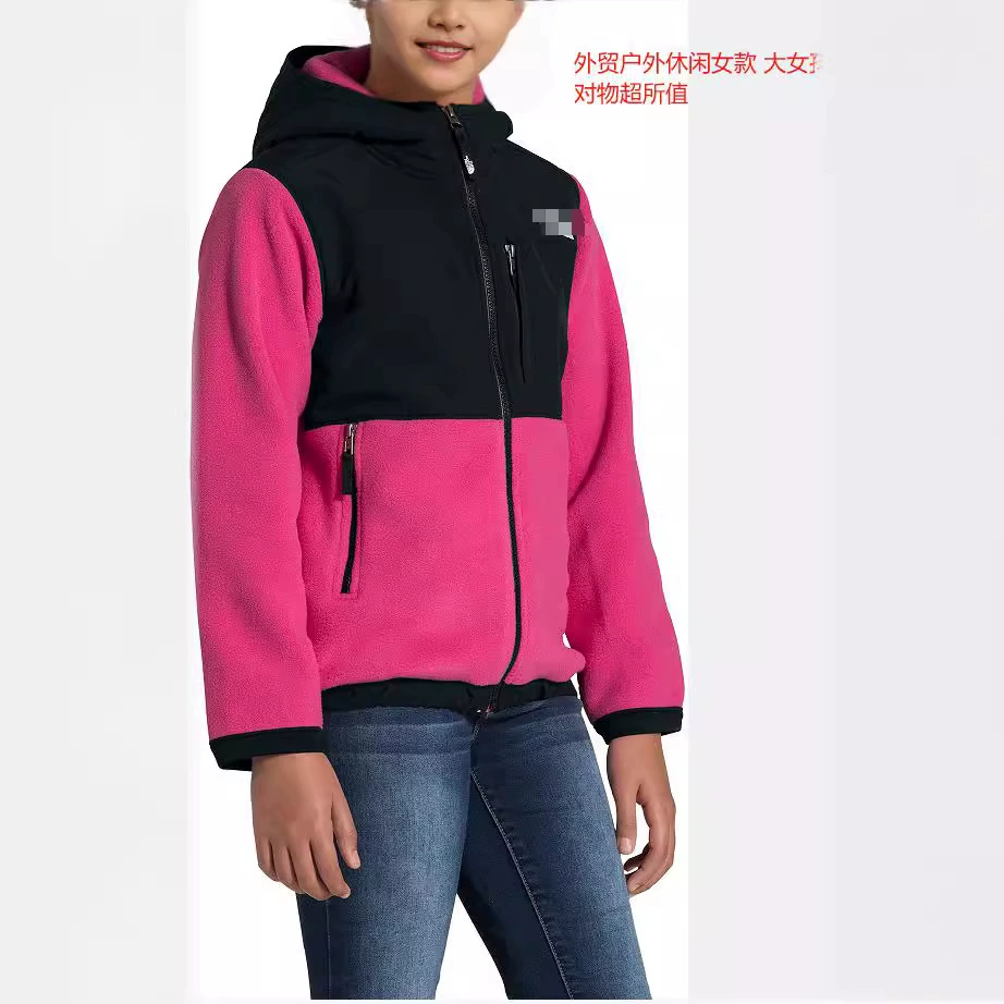 Denali fleece coat Зимние дети для девочек Детская одежда с флисом с капюшоном на открытом воздухе