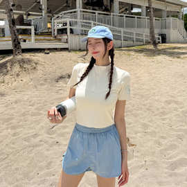2026新款分体泳衣女短袖冲浪潜水服贴身显瘦水母衣浮潜服温泉泳装