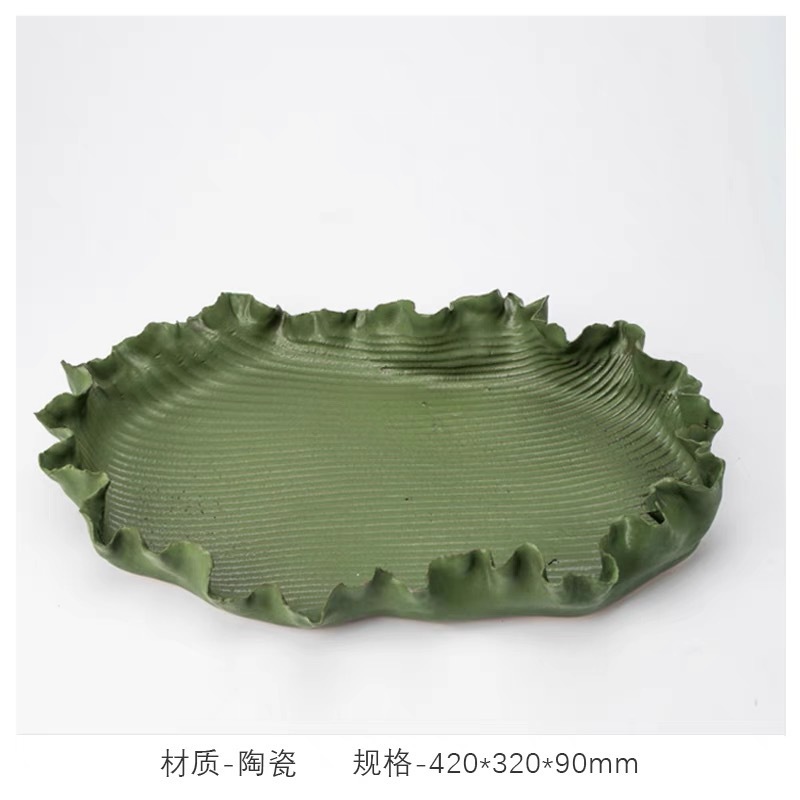 シンプルで現代的なビルの見本間の陶磁器の花瓶の装飾の果物の皿の置物の家の越境のデスクトップは花器を収納します。|undefined