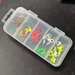 彩色鉛頭鈎套裝28枚裝鱸魚桂魚翹嘴白條餌路亞鈎漁具垂釣用品配件