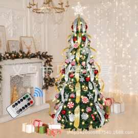 亚马逊爆款伸缩树 圣诞装饰用品 落地摆件折叠现货 庭院室内居家