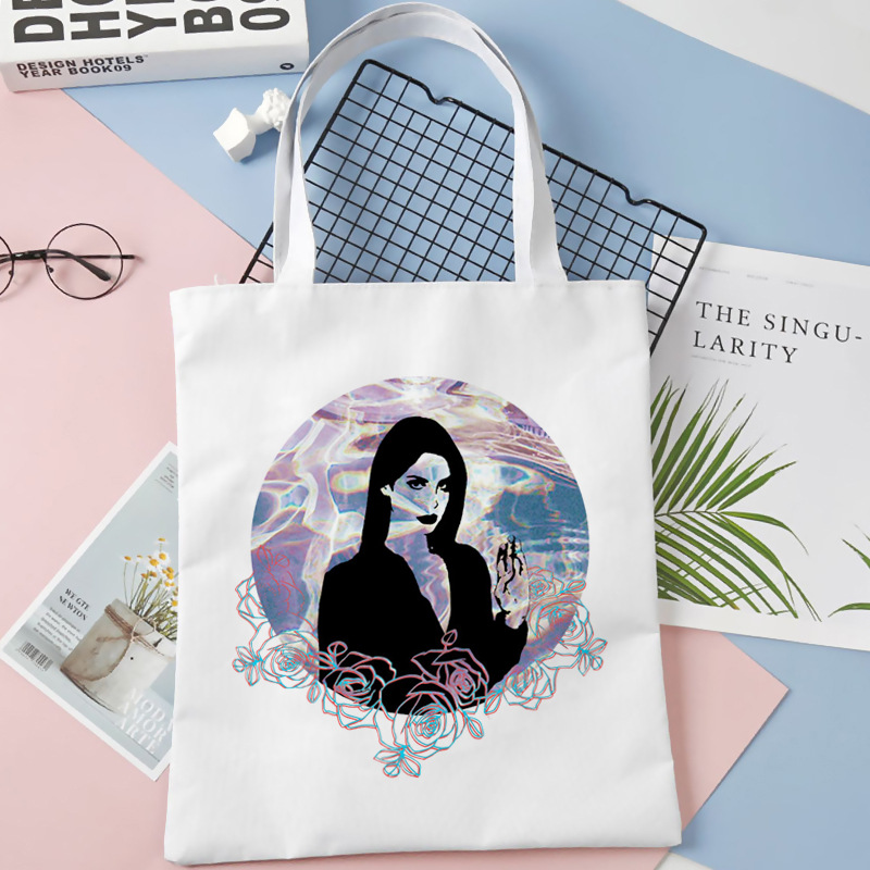 Comercio exterior transfronterizo Lana Del Rey impresa bolsa de lona Harajuku bolsa de hombro de moda estudiante bolsa de compras portátil