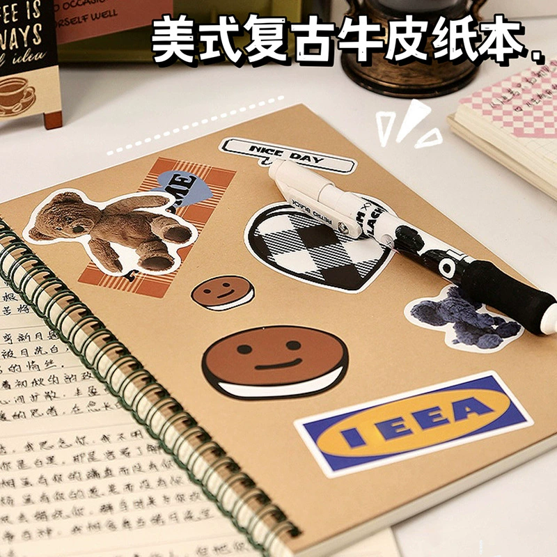 Ноутбук суб-Катушка крафт-бумага Студенты колледжа спираль толстая тетрадь простой стиль ins студенты последипломный вступительный экзамен