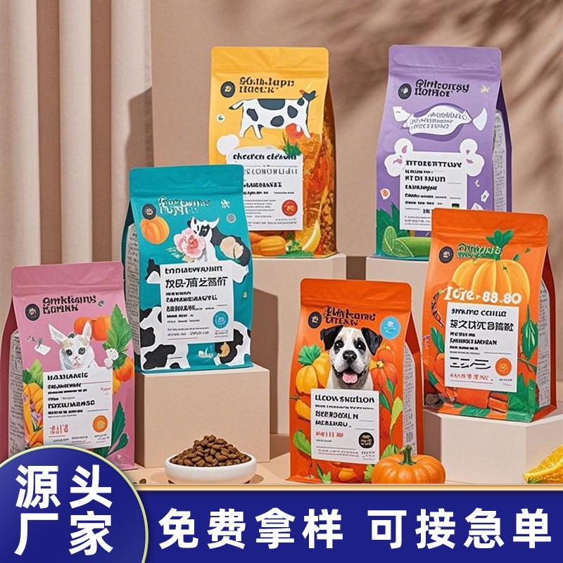 定做宠物食品包装袋八边封三边封塑料袋猫粮狗粮猫砂自立自封袋