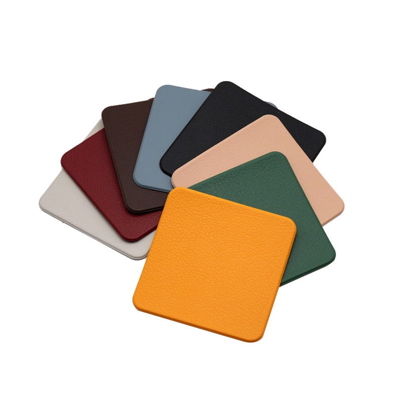 Coaster de cuero pvc aislamiento térmico antideslizante estera de comedor casa estera decorativa redonda forma de gota cuadrada se puede fijar forma
