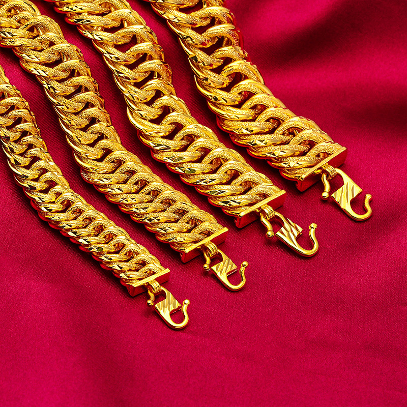 2023 new men's bracelet 12 15 17 19mm wide bracelet lengthened bold bracelet cross-border e-commerce