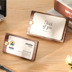 Solid wood business card holder, wooden note holder, small menu holder, business card display stand, label holder