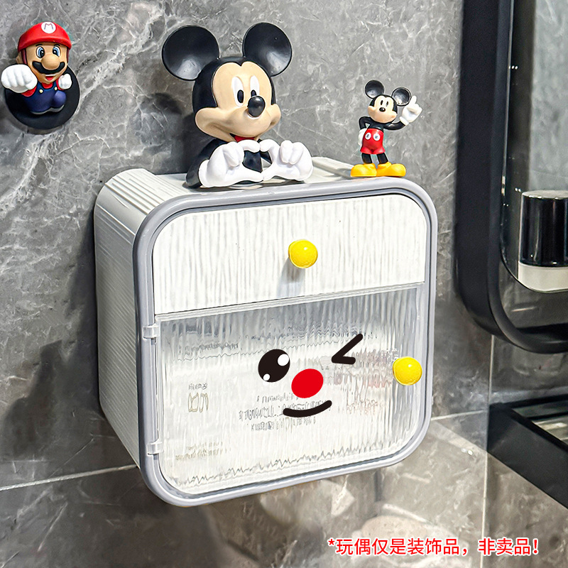 長沢小手創意壁掛け多機能ティッシュボックス家庭用リビングトイレ防塵穴なし紙抜き収納|undefined