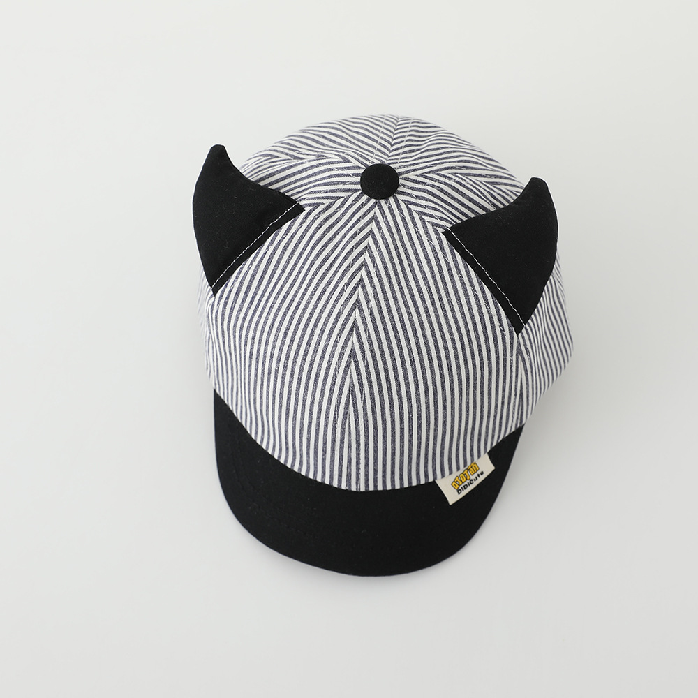 Chapéu de sol às riscas para menino aba macia primavera outono_voghion.com