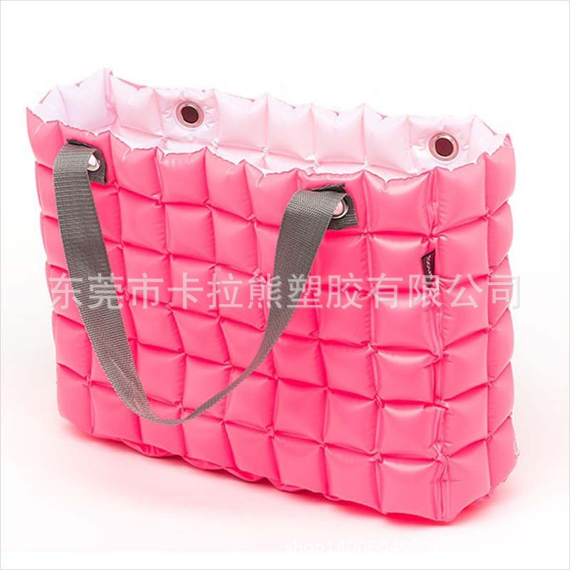 供应PVC充气包包 休闲单肩女士充气挎包 沙滩防潮包手提泡泡袋