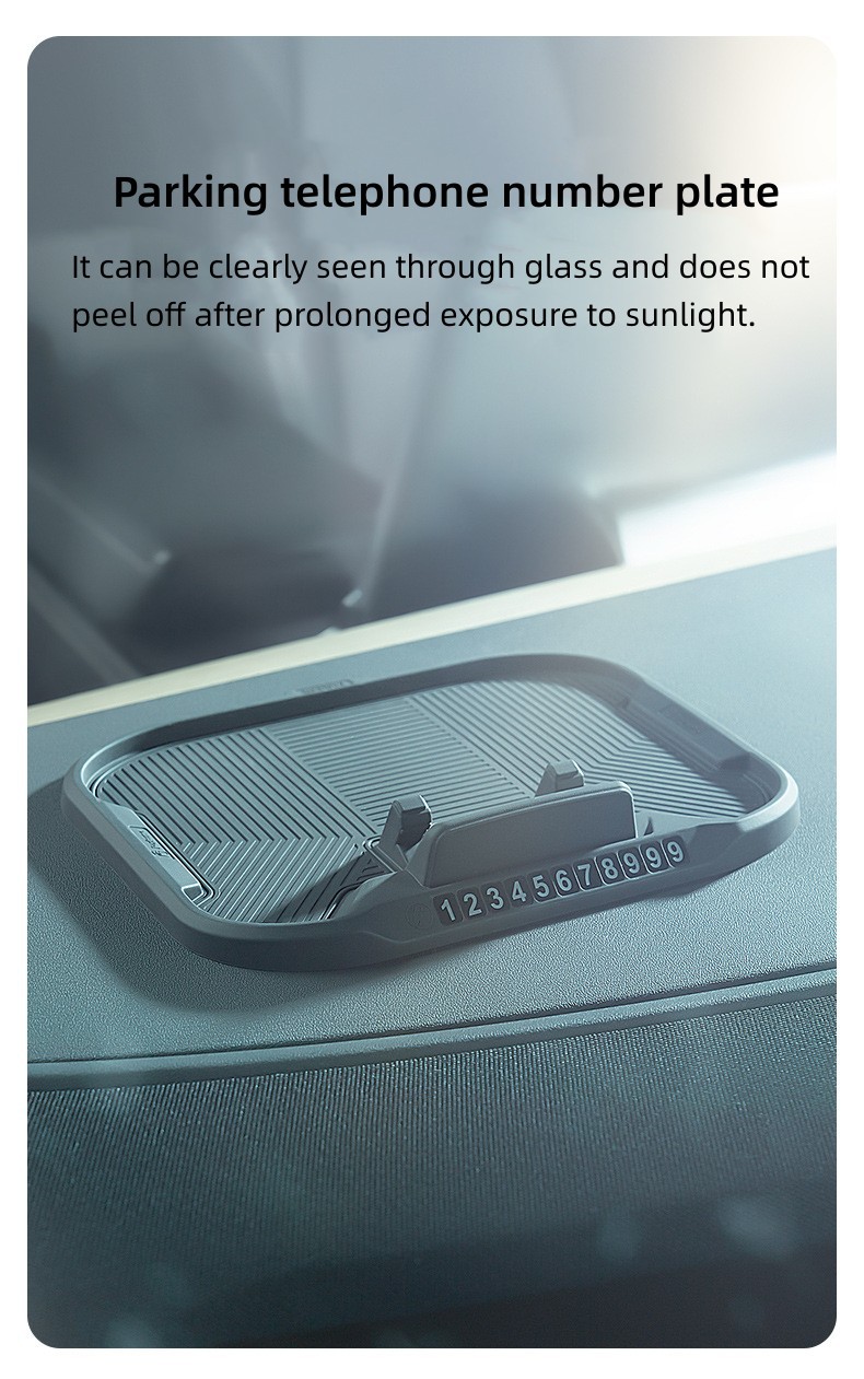Cross-Border Car Anti-Slip Mat, Mobile Phone Holder, Temporary Parking Sign, Real Silicone Car Dashboard Storage Mat, Wear-Resistant and Scratch-Resistant