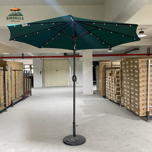 Outdoor Sunshade Central Column Umbrella Light Strip Led Courtyard Stall Hand-Cranked Outdoor Garden Parasol Outdoor Large Umbrella Manufacturer