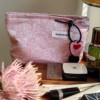 Retro handheld cosmetic bag, capacious organizer bag, Chinese style, flowered