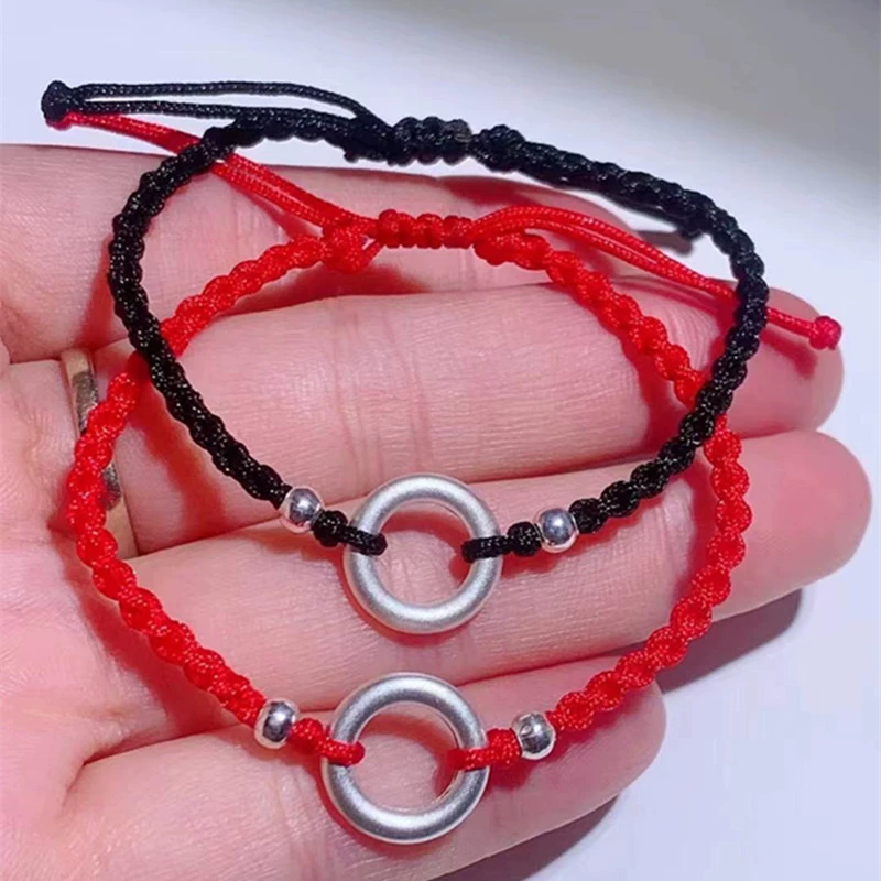 Защитный амулет, пряжка, красный шнур bracelet вручную, украшение, серебряный браслет, серебро 99 образец, для любимого, подарок на день рождения