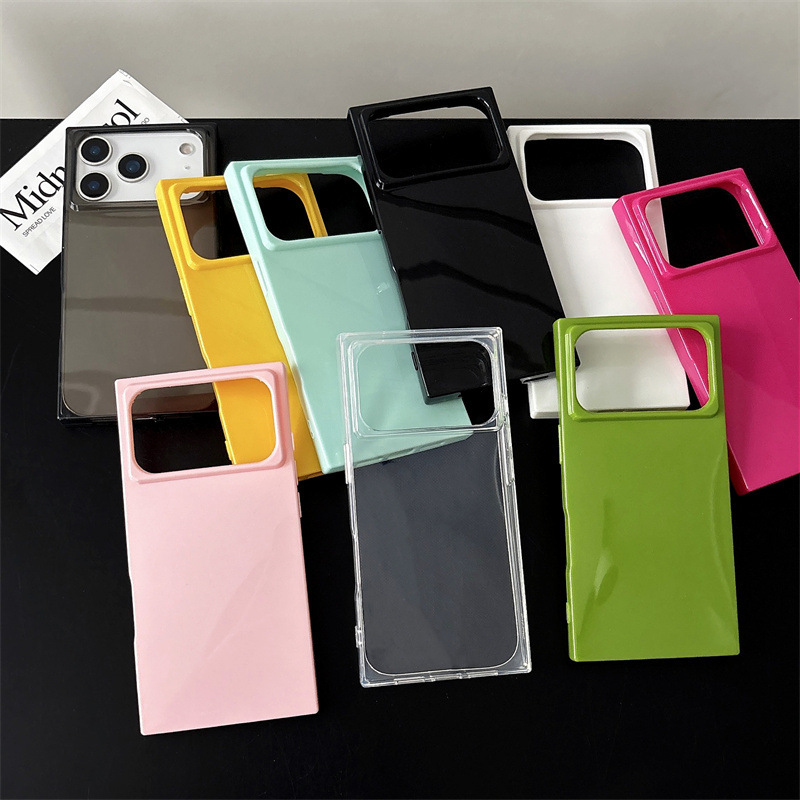 Square Square Pure Color Iphone14/13 Suitable for 11 Apple 17Air/16/15Promax Mobile Phone Case Anti-Fall