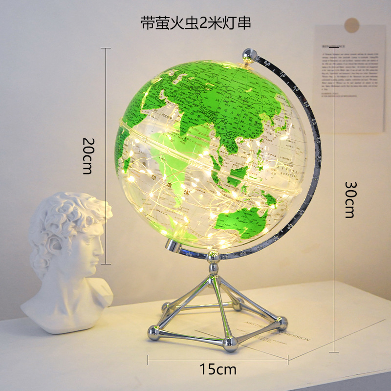 創意的な透明な地球儀の置物は軽くて豪華で高級な客間のテレビの棚の事務室のデスクトップの書斎の家庭の装飾品です。|undefined
