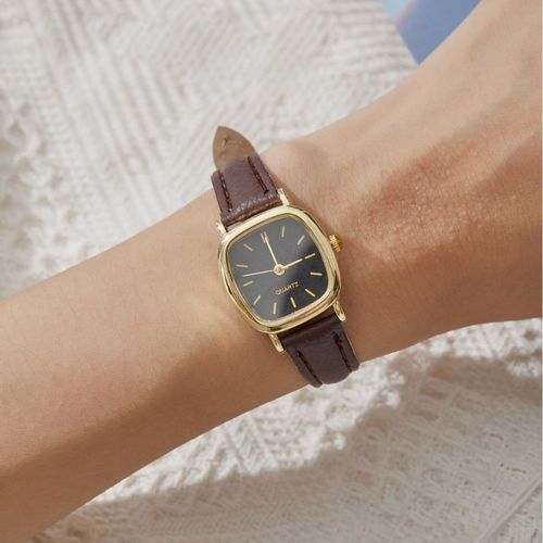 New Korean-style trendy minimalist personalized retro Harajuku style quartz strap couple's watch for men and women students