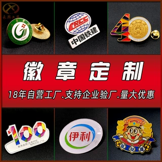 金属磁铁徽章卡通周年庆典纪念珐琅胸章滴胶盲盒定做logo校徽珍藏