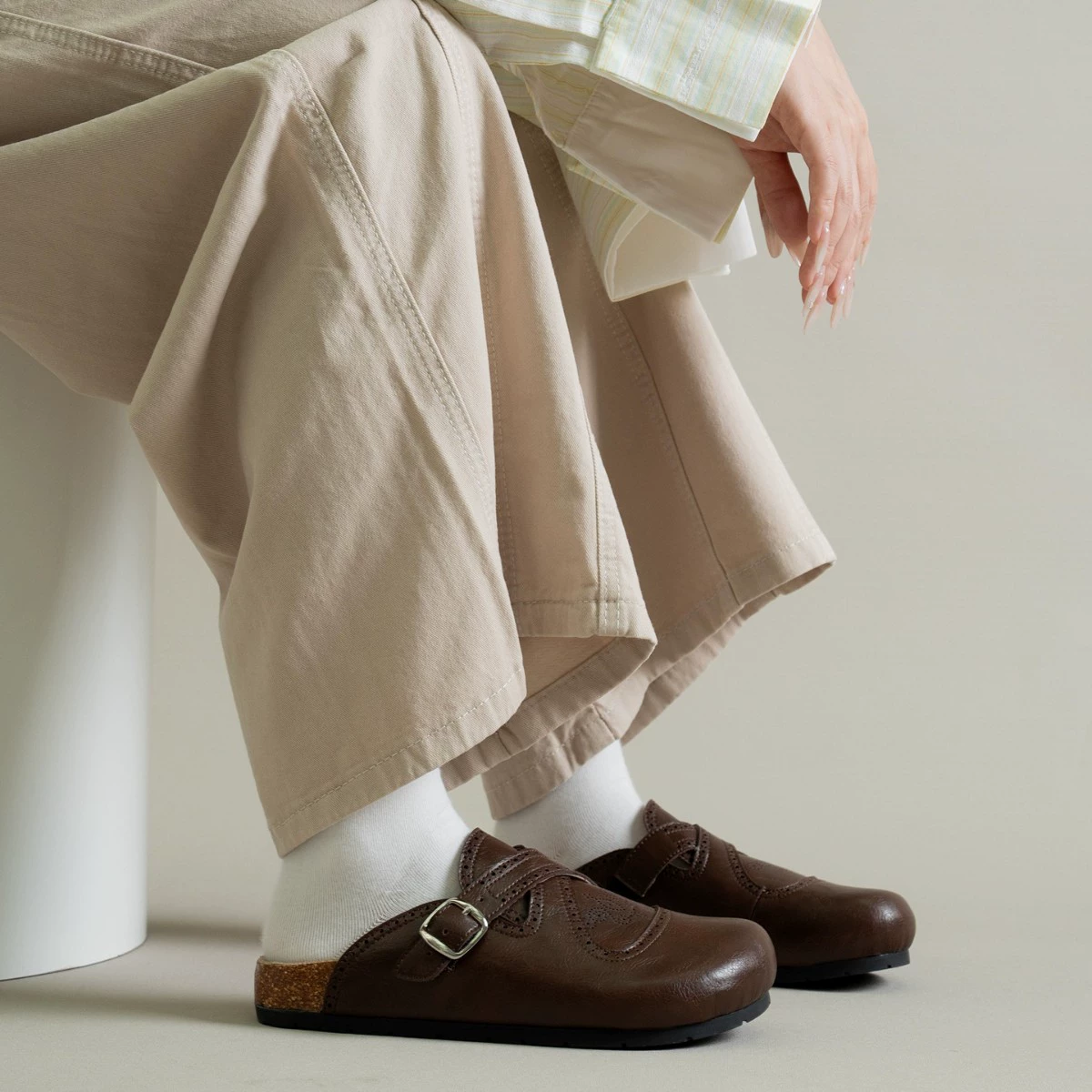 Мягкая кожаная версия — японские ретро сандалии Birkenstock для женщин, лето 2025, повседневные туфли с открытым носком, полуслипоны, сабо