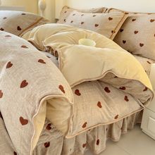 冬季加厚牛奶绒被套单件家用被罩双面绒保暖加绒可爱毛毯宿舍单人