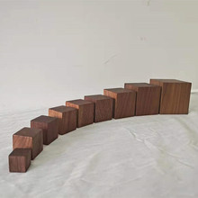 整木黑胡桃木正方形方块木块垫高手工材料模型雕刻木头块