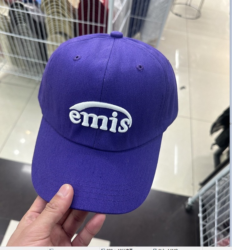 韓国 emis 帽子赤野球帽女性のための春と夏のカジュアル刺繍多用途ソフトトップビッグヘッドキャップ男性のための|undefined