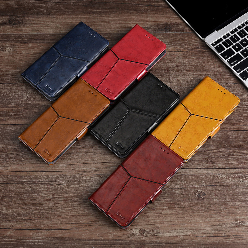 Suitable for Samsung Galaxy Flip Cover Leather Case, Infinix Card Holder, iPhone Leather Anti-Fall Phone Case Customization