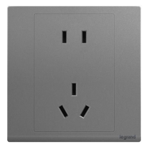 Legrand switch socket panel Langchun S deep sand silver one-open five-hole with dual-control switch household USB socket