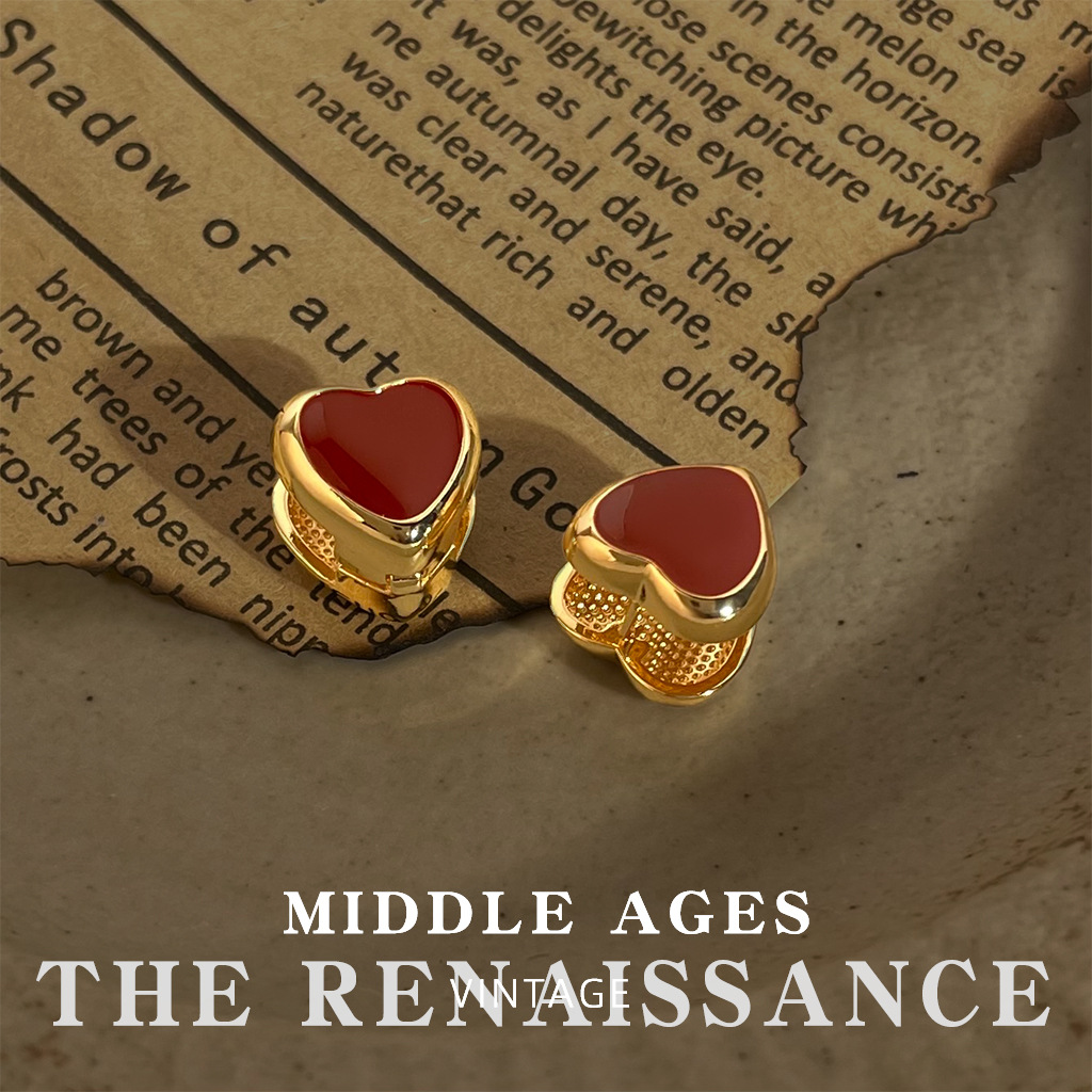 Three-dimensional love [copper ear hooks]