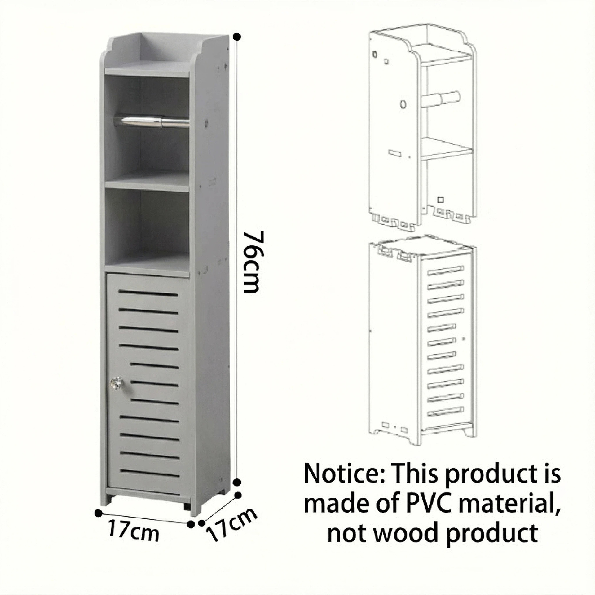 Estante de almacenamiento de baño, estante de almacenamiento de inodoro, estante de almacenamiento de múltiples capas de piso de cosméticos, gabinete de almacenamiento estrecho