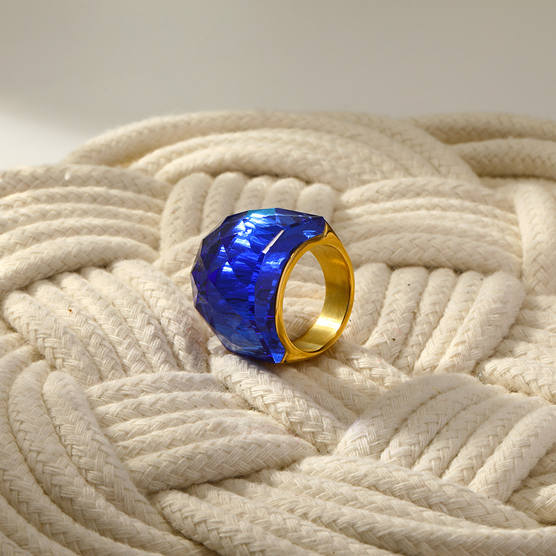 17g Weight 18K Gold Plated, Real Gold Plated Plating Material Real Gold Plated Round 304 Stainless Steel Elegant Waterproof Non Tarnish Rings