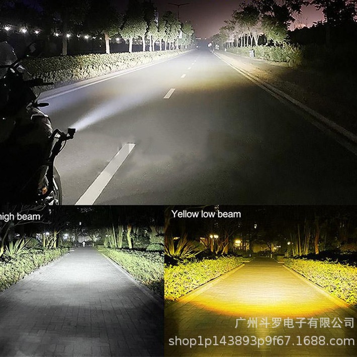 LED motocicleta proyector de dos colores doble ojo coche eléctrico 2 luces 20W motocicleta luces transfronterizas Venta caliente Amazon Venta caliente image 5