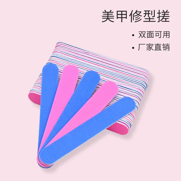 Pink and Blue Manicure Shaping Wood File, Ultra-Thin Double-Sided Mini Nail File, Double-Sided Polishing Tool That Doesn'T Shed Sand, Nail Art Tool