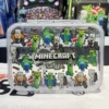Green Minecraft transparent lunch box (circle center grid)