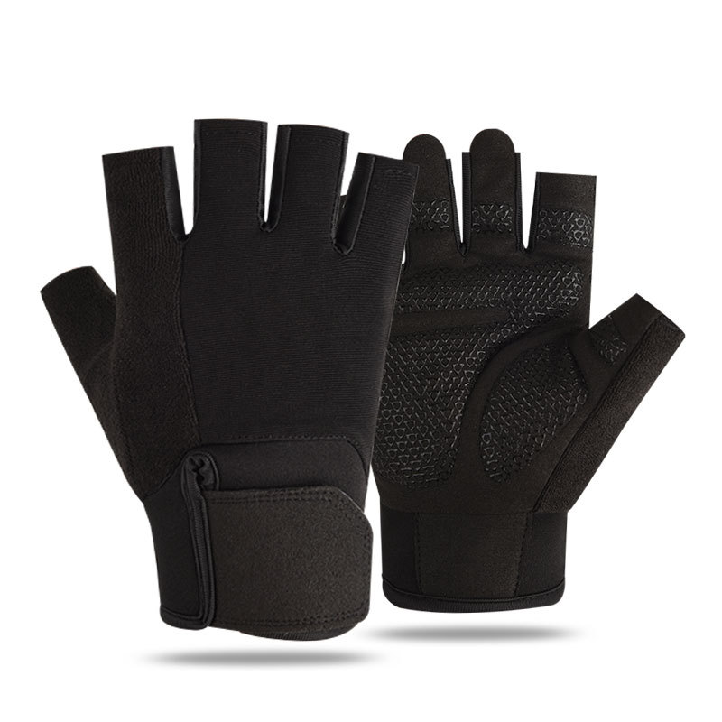 运动手套护掌防滑举重推拉耐磨半指男士哑铃器械训练防护健身手套