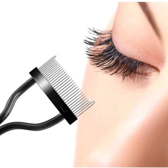 Cepillo de cejas de acero semicarco, cepillo de cejas de acero, cepillo de cejas nivelado, herramienta de belleza de pestañas, asistente de pestañas