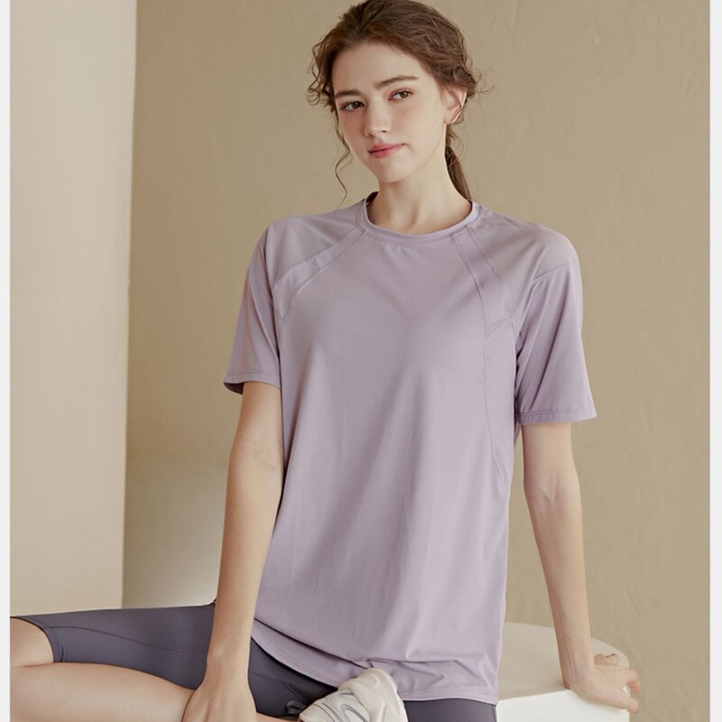 Loose Quick-drying Sports Top Women's Yoga Clothing Breathable Slimming Short-sleeved T-shirt Running Training Summer Fitness Clothing