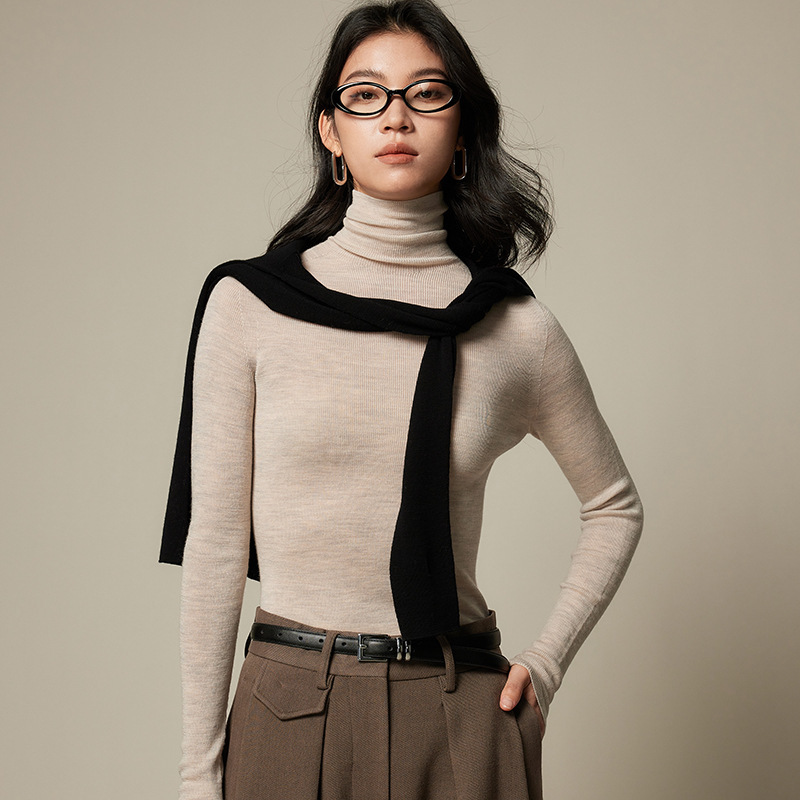 German Yangzi Yarn High-Neck Pure Wool Sweater 18-Gauge Seamless Base Layer Women's New 26-Style Knitwear Autumn and Winter Top German Yangzi Yarn High-Neck Pure Wool Sweater 18-Gauge Seamless Base Layer Women's New 26-Style Knitwear Autumn and Winter Top