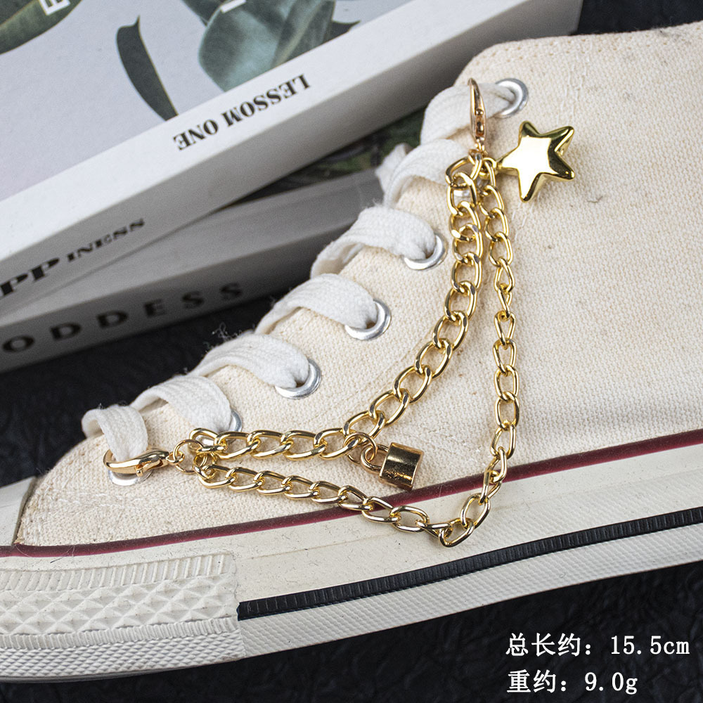 ズックの靴は星の真珠の2層の側の辺の靴の鎖の合金を配合します。