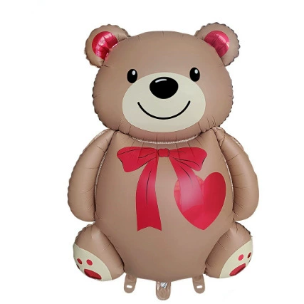 Foil Balloon Bear & Heart Bouquet, Party Decoration, Aluminum Film, 1.5 m/Single Bear Options