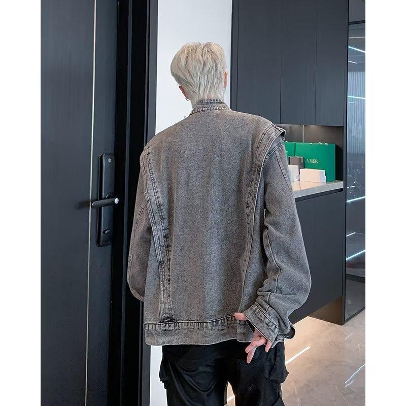 2024 Spring Autumn Cool Men Ins High Street Brand Harajuku Style Korean Version Trendy Loose Jacket_mkmklike.com