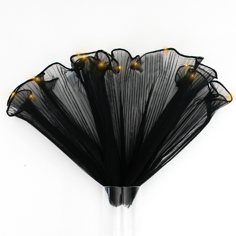 Hilo de onda bilateral plisado hilo de onda perla simple estilo Chanel ramo forro de flores papel de embalaje de flores de malla